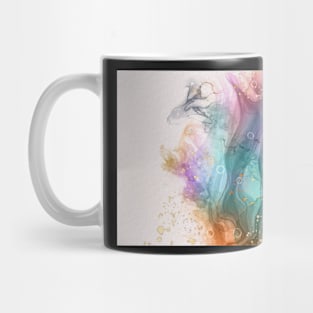 Alcohol Ink Swirl // Gold and metallic // Abstract Mug